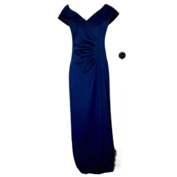 DJ-Jaz Women's Satin Mermaid Style Evening Gown in Navy Blue Size 10 - Picture 1 of 8